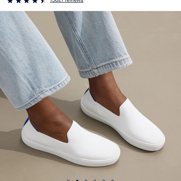 Rothy "The Original" Bright White Slip on Sneaker - Picture 2 of 12